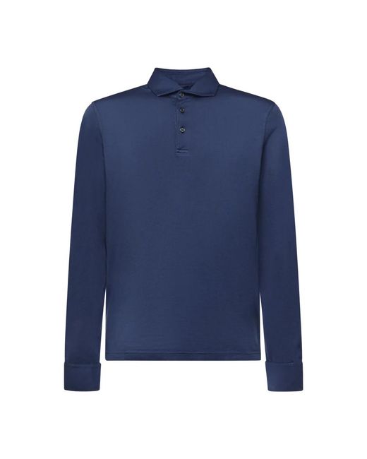 Fedeli Blue Polo Shirts for men