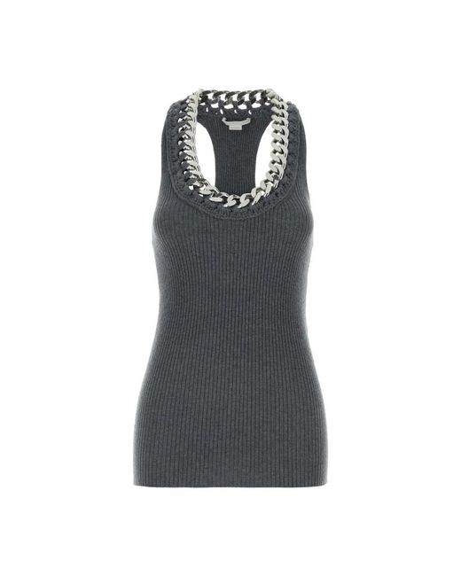 Stella McCartney Gray Graues stretch-wollmischungs-top