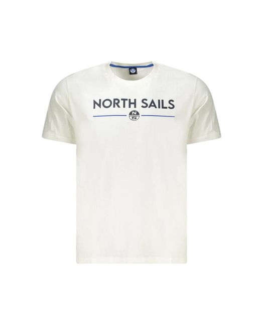 North Sails Tops ,Wit ,Katoen Wit Katoenen T-Shirt in het White voor heren