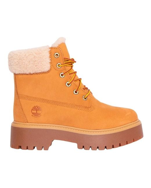 Timberland Orange Stone Street Warm Gefütterter, Wasserdichter Plateau-Stiefel