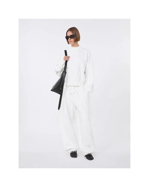 Sportmax White Wide Trousers