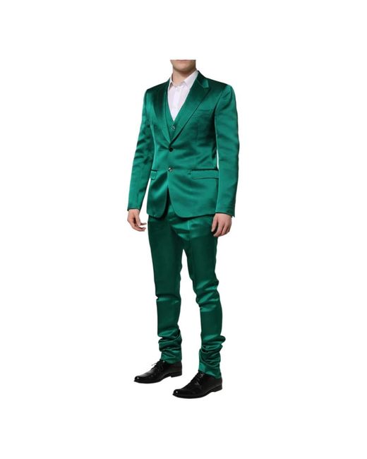 Dolce & Gabbana Green Single Breasted Suits for men