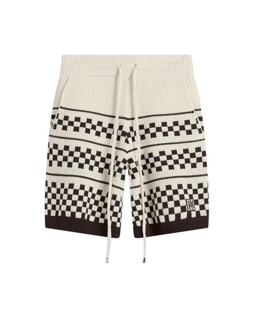 Amiri Checkered Mesh Short Alabaster in het White voor heren