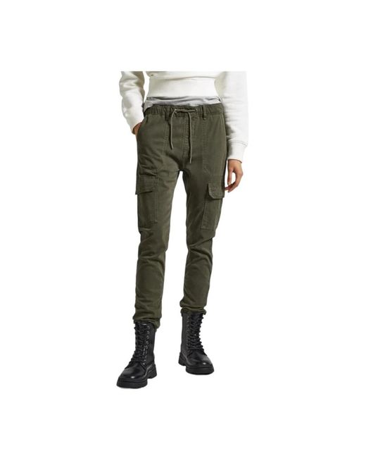 Pepe Jeans Green Slim-Fit Trousers
