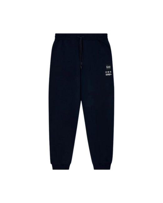 EA7 Broeken ,Blauw ,Leer Slim Fit Broeken in het Blue voor heren