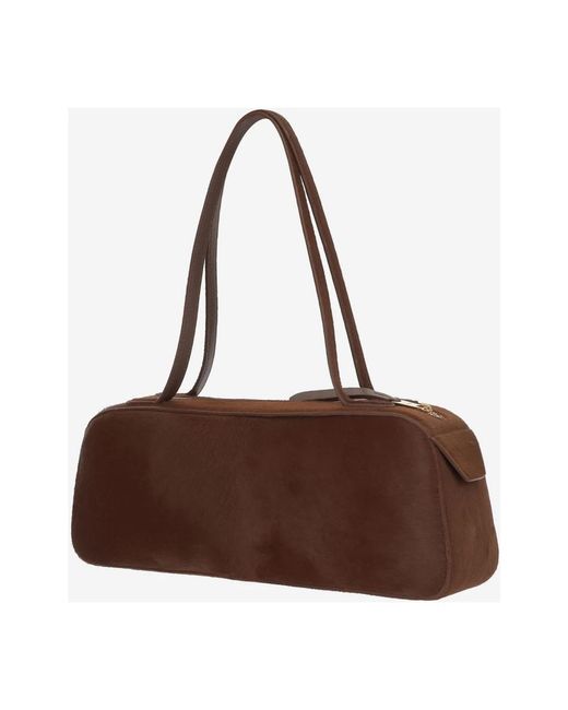 Khaite Brown Simona Leather Shoulder Bag
