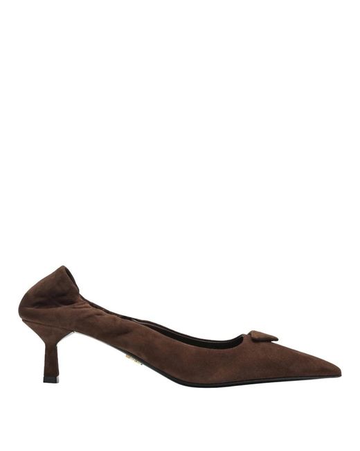 Prada Brown Wildlederpumps