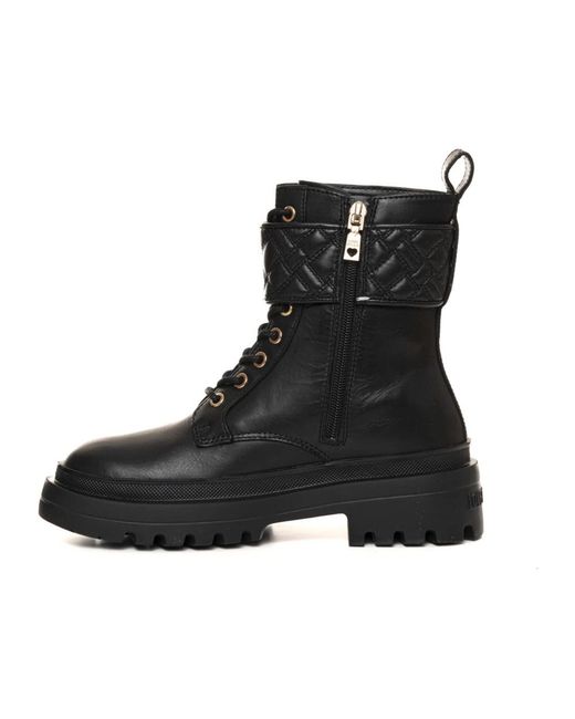 Love Moschino Black Lace-Up Boots