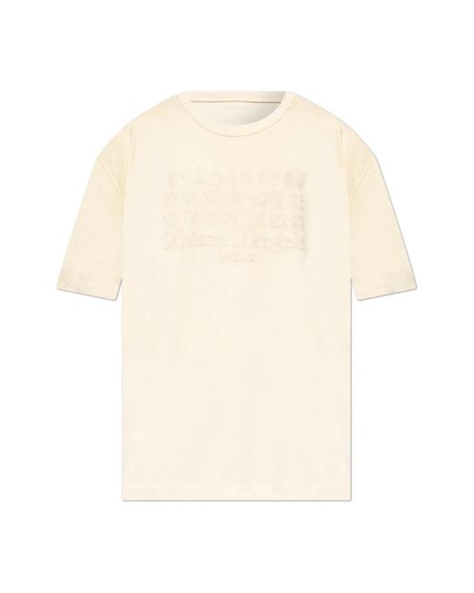 Maison Margiela T-Shirt Met Geborduurd Logo in het Natural voor heren