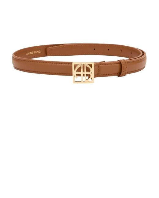 Anine Bing Monogram Cognac Riem in het Brown