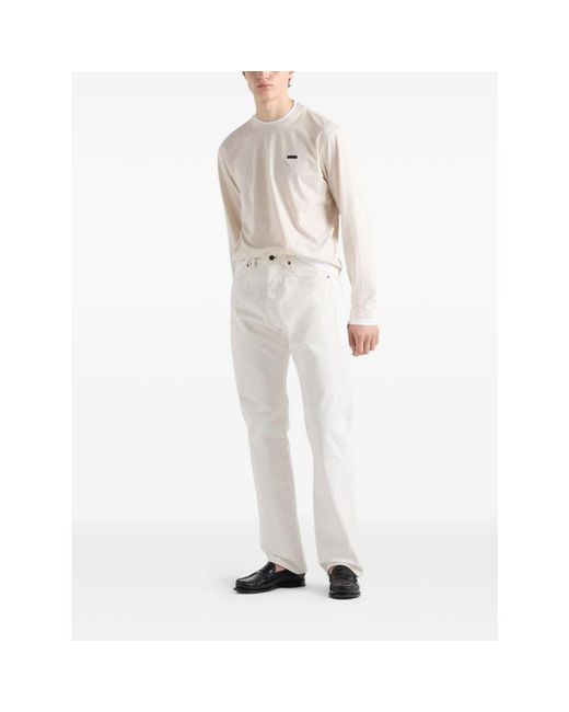 Prada Triangolo Sweater in het White voor heren