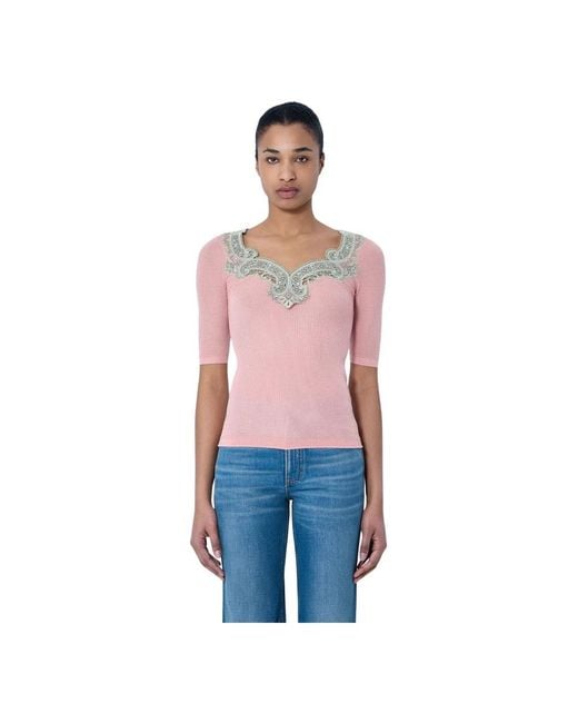 Chloé Red V-Neck Knitwear