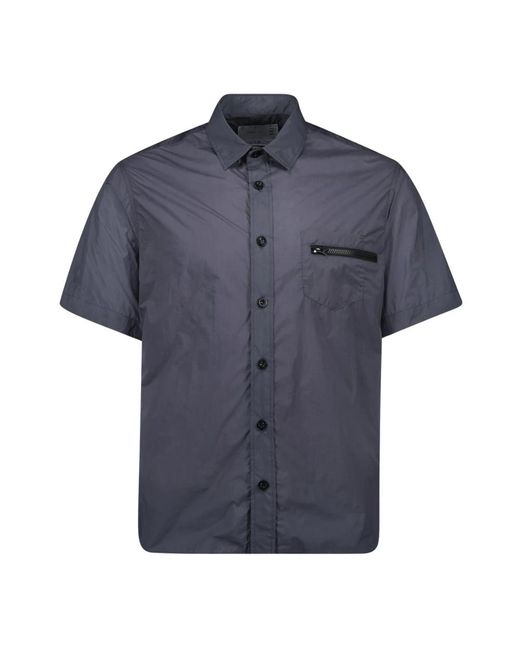 Sacai Blue Short Sleeve Shirts for men