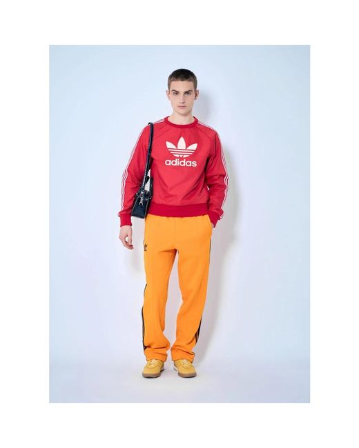 Adidas Fitness ,Oranje ,Polyester Logo Motif Trainingsbroek in het Orange voor heren