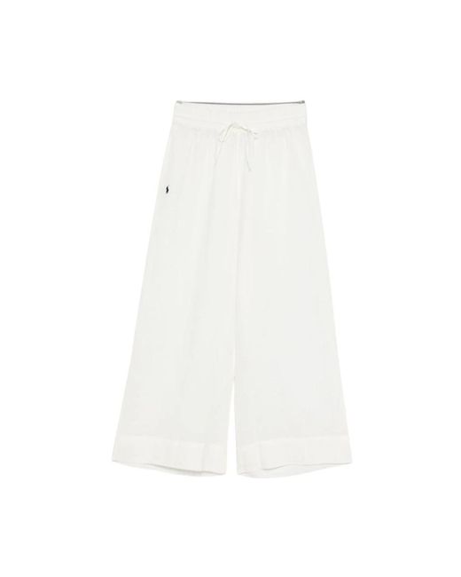 Polo Ralph Lauren White Wide Trousers