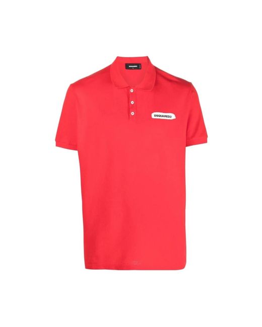 DSquared² Polo Met Logo-Print in het Red voor heren