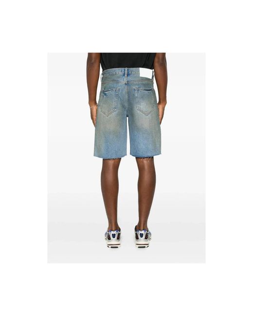 Purple Brand Blue Denim Shorts for men
