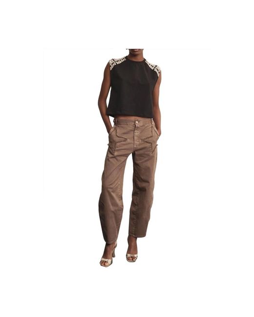 Akep Brown Sleeveless Tops