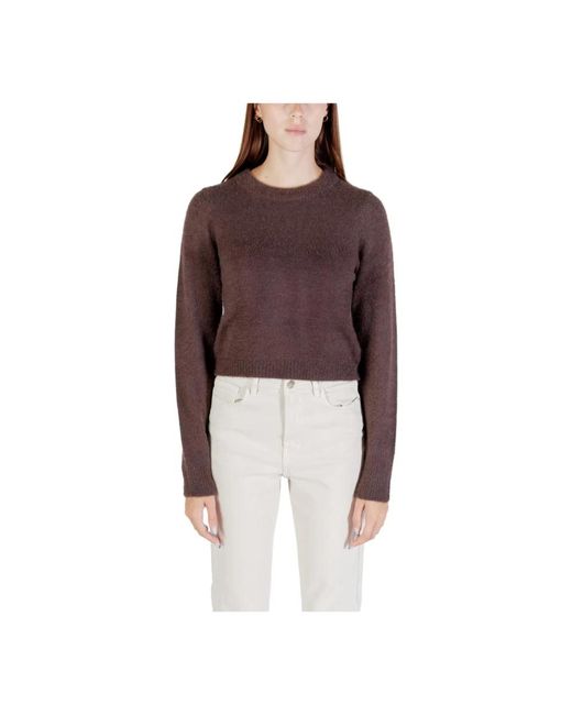 ONLY Round-Neck Knitwear in het Red