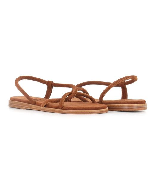 Ancient Greek Sandals Brown Flat Sandals