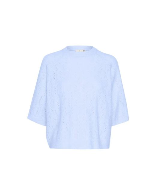 Round-Neck Knitwear Kaffe de color Blue