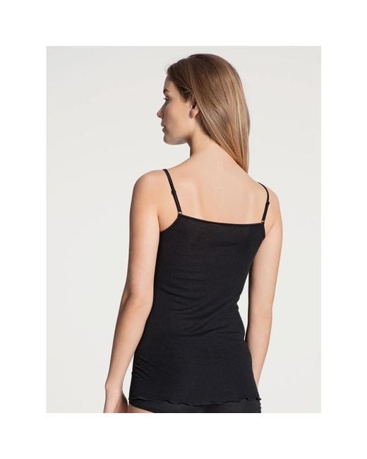 Calida Black Sleeveless Tops