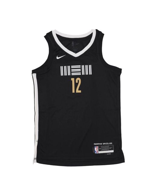 Nike Herren-Basketball-Tanktop Nba City Edition 2023/24 Swingman-Trikot Nr. 12 Ja Morant Memgri Schwarz in Black für Herren