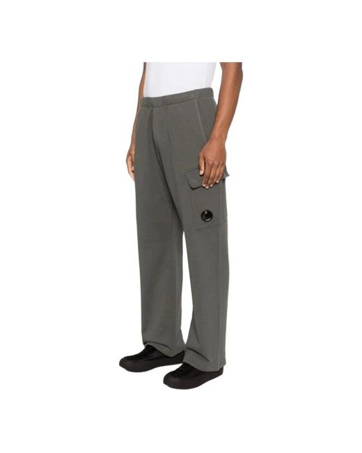 C P Company Gray Straight Trousers for men