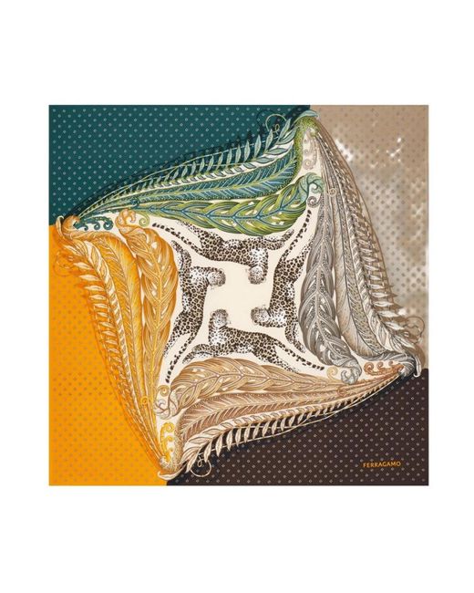 Ferragamo Metallic Silky Scarves