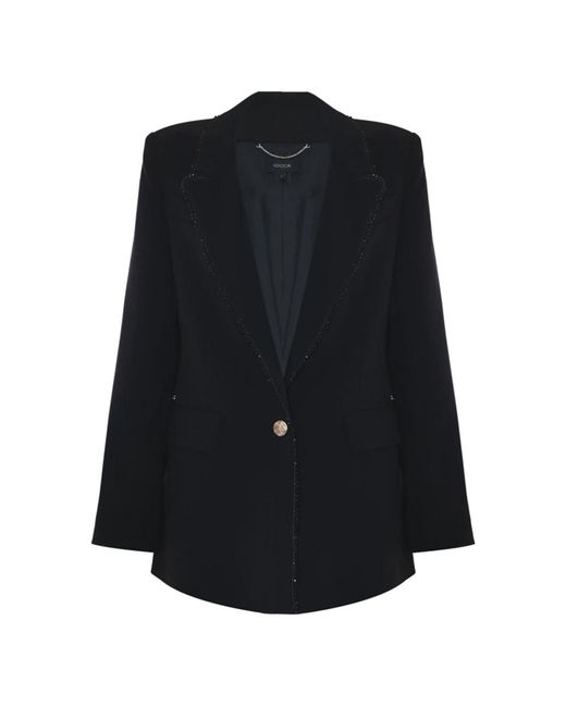 Kocca Black Elegante einreiher-jacke mit profildetail
