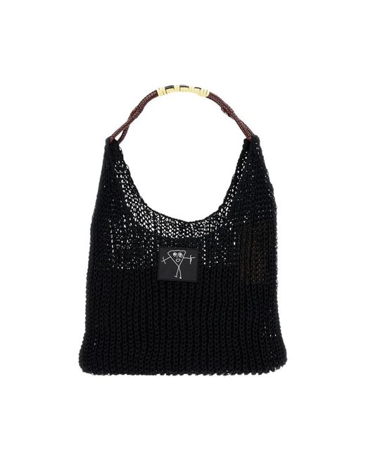 Plan C Black Shoulder Bags