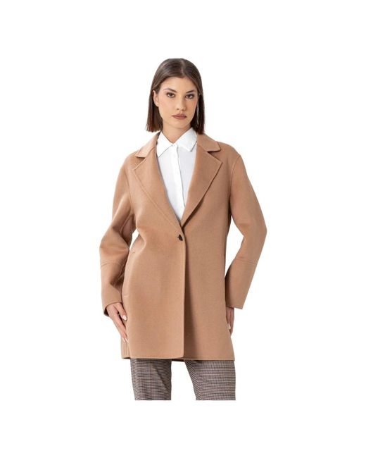 Kocca Brown Single-Breasted Coats