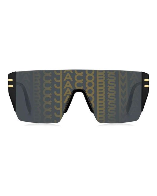 Marc Jacobs Schwarze/graue sonnenbrille mit gold-logo in Black für Herren