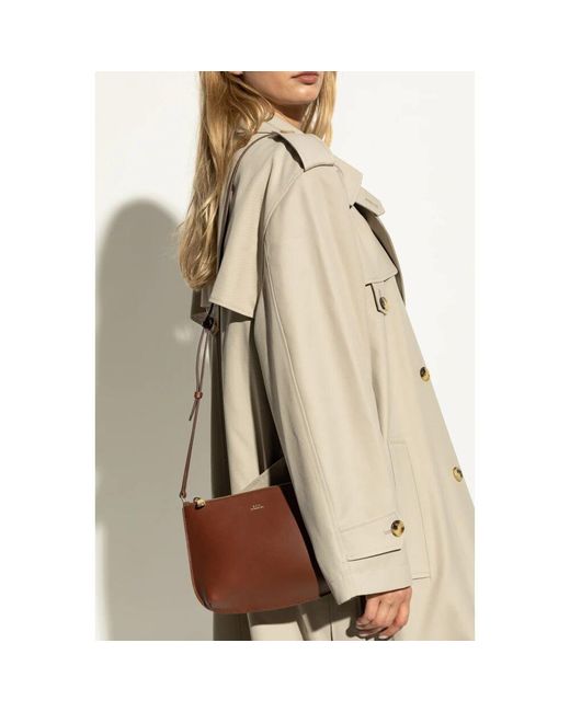 A.P.C. Brown Schultertasche Sarah