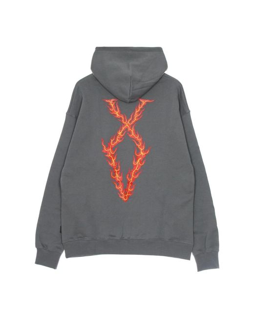 Propaganda Hoodies & Sweatvesten ,Grijs ,Katoen Flame Hoodie Grijs Sweatshirt Met Lange Mouwen in het Gray voor heren
