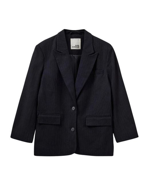 Sofie Schnoor Jassen ,Zwart ,Polyester Lovellesw Blazer in het Blue