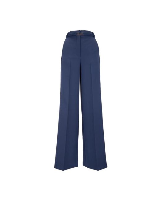 Elisabetta Franchi Blue Wide Trousers
