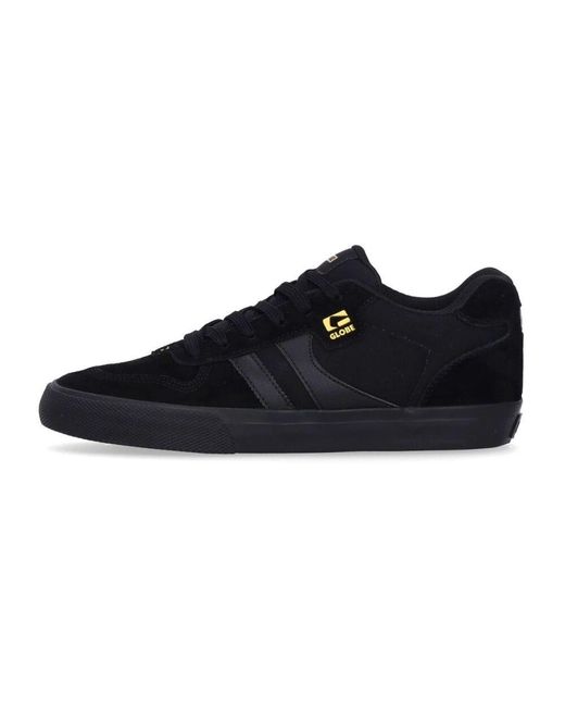 Globe Schwarze/Goldene Skate Schuhe Vulkanisierter Stil in Black für Herren