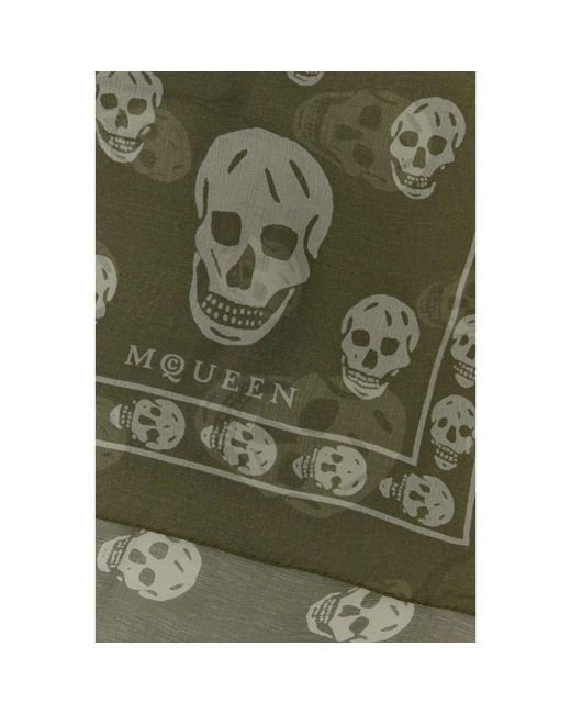 McQueen Green Silk Scarves