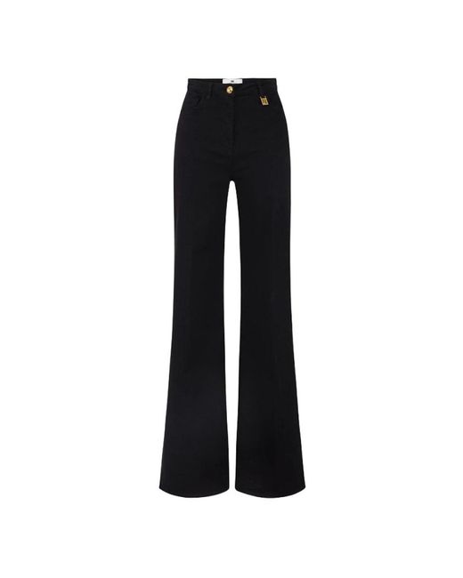 Elisabetta Franchi Black Wide Trousers
