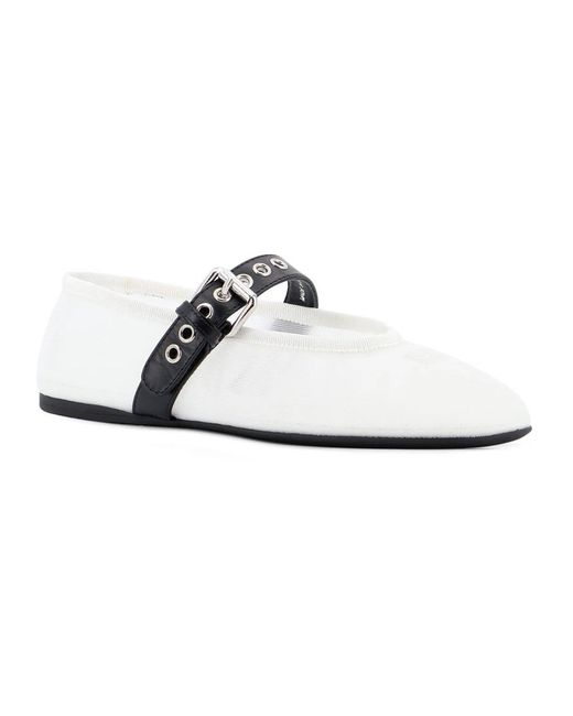 Miu Miu White Ballerina Shoes