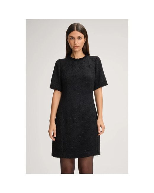 Joop! Kleedjes ,Zwart ,Tweed Bouclé Mini-Jurk Met Korte Mouwen in het Black