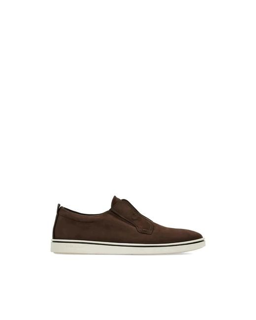 Ferragamo Brown Trainers Gancini Nubuck for men