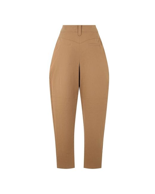 Alberta Ferretti Natural Cropped Trousers
