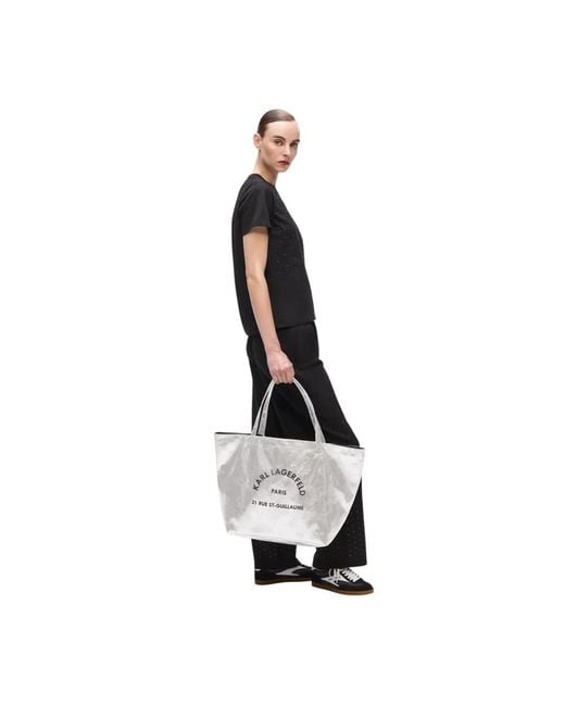 Tote Bags di Karl Lagerfeld in White