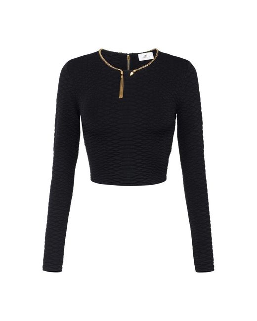 Elisabetta Franchi Black Round-Neck Knitwear