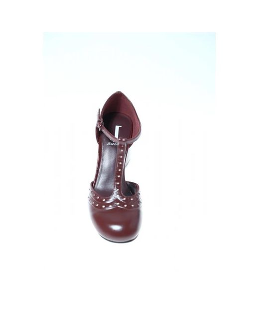 Jeannot Purple Bordeaux Leder High Heels