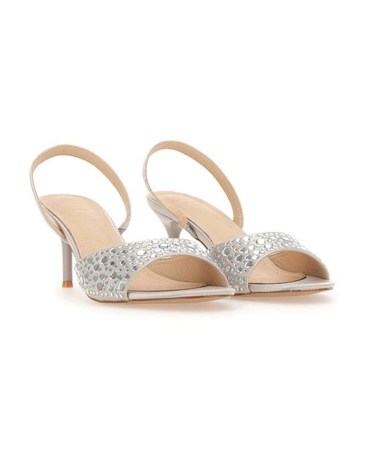 Twentyfourhaitch White High Heel Sandals