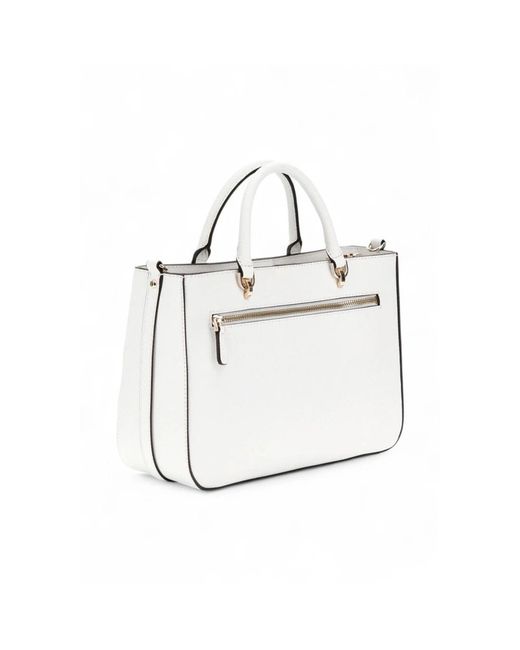 Guess White Tote Bags
