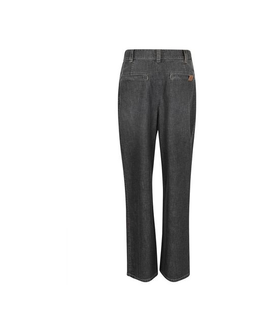 Brunello Cucinelli Gray Loose-Fit Jeans